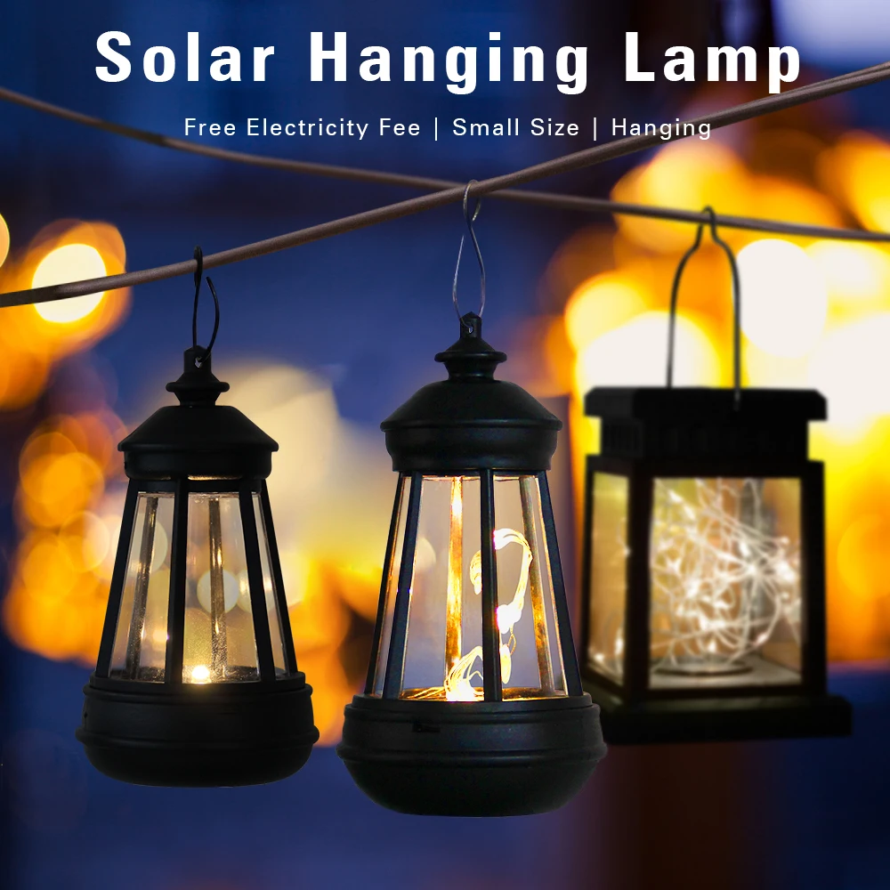 الطاقة الشمسية معلقة قصر فانوس أضواء الشموع في الهواء الطلق مقاوم للماء حديقة الديكور المشهد فناء الحديقة سطح السفينة شجرة مصباح للفناء