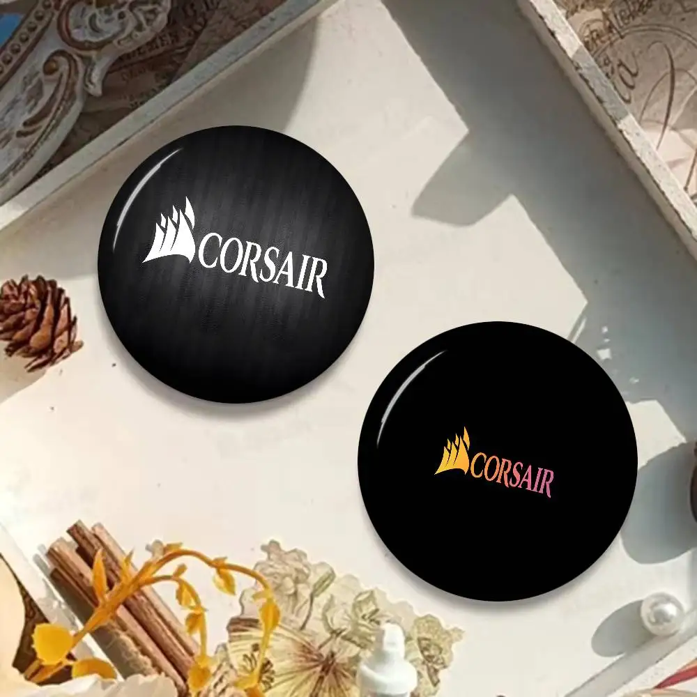 C-CORSAIR Round Button Pins Slogan Creative Brooches Backpack Clothes Decoration Fashion Cartoon Jewelry Gifts