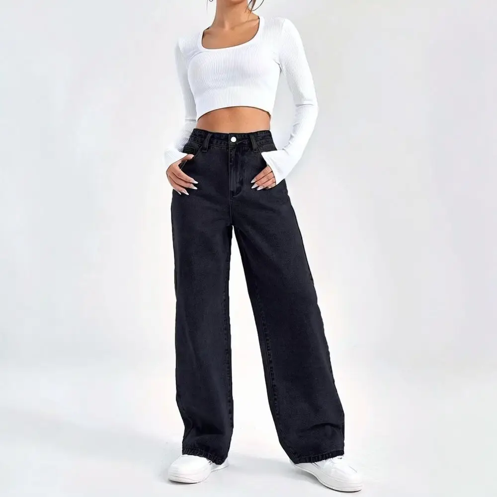 Fashion Mens Slim Straight Denim Pants High Rise Casual Jeans Breathable Cotton Trousers Everyday Comfortable Wear