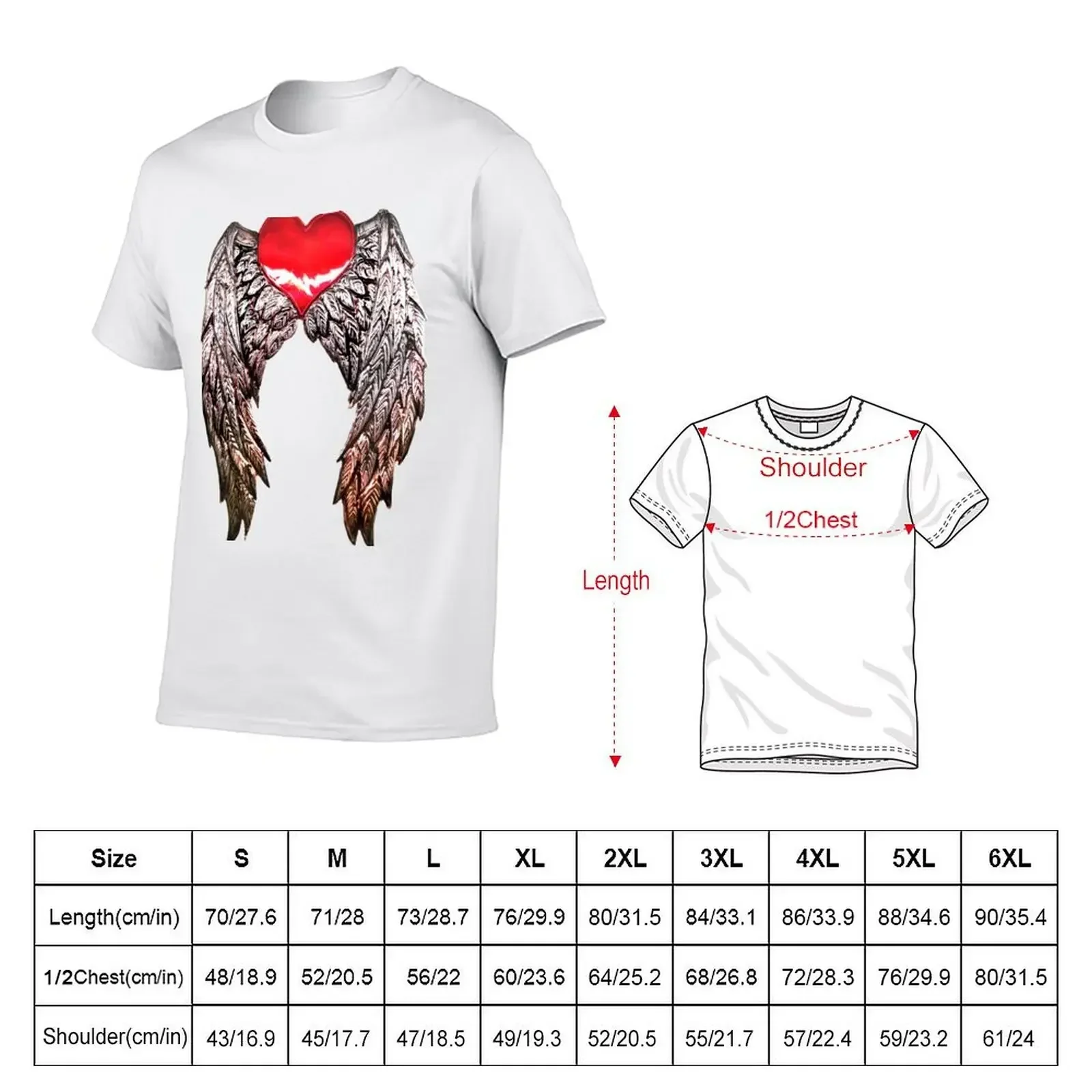 heart with wings T-Shirt customs vintage mens workout shirts