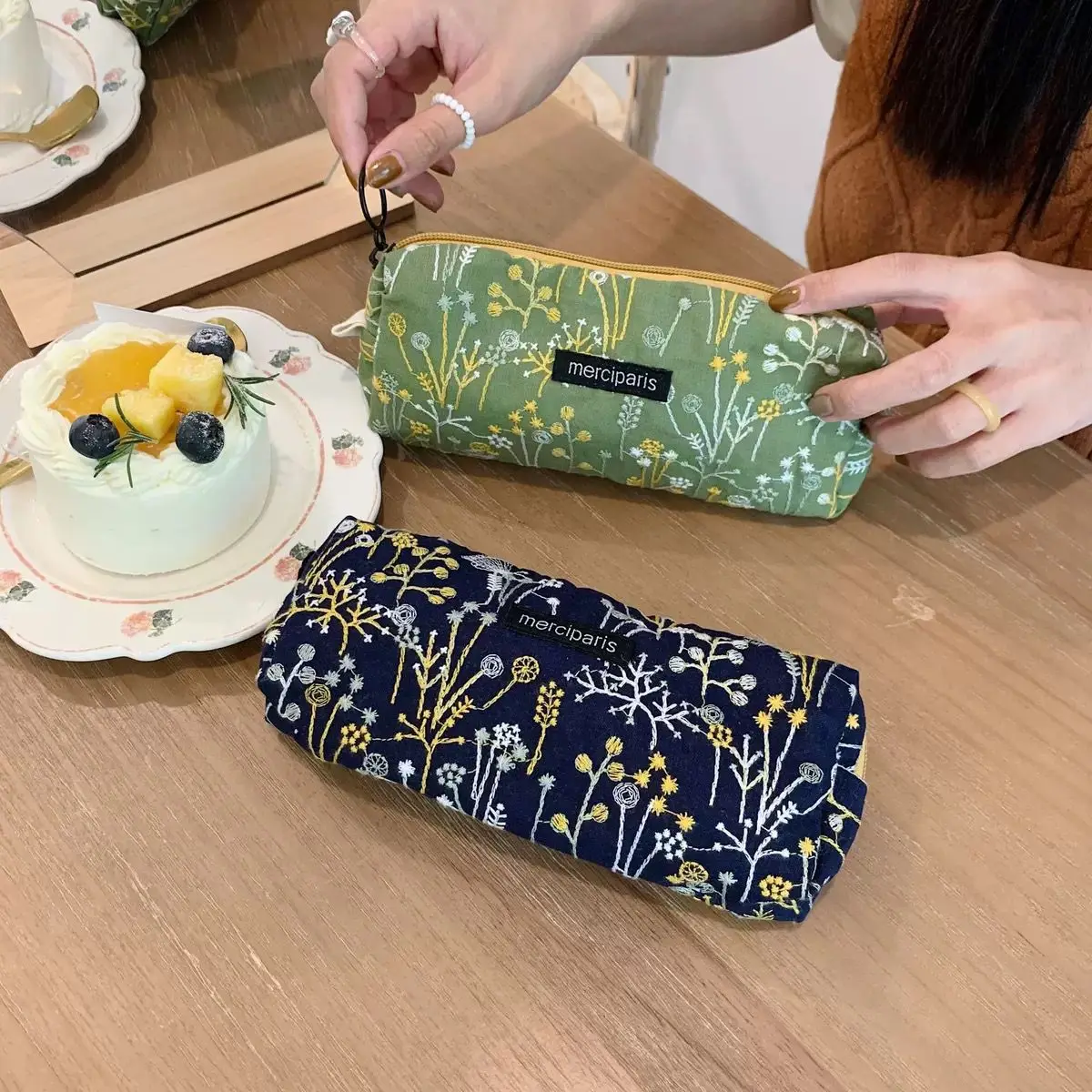 【Babysbreath】Original Handmade Pen Bag Grocery Storage Bag in Stock Cute Pencil Case Stationery Supplies Schools&Offices