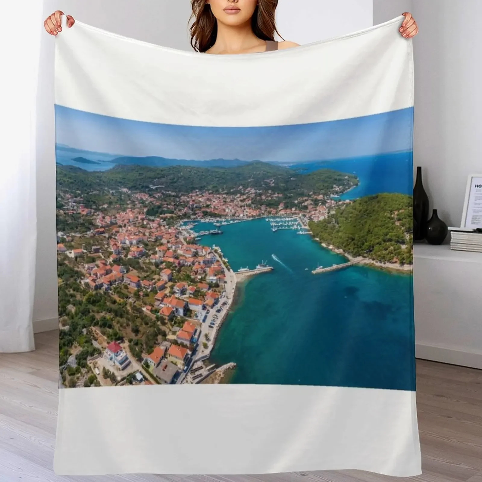 

Kukljica, island Ugljan, Croatia Throw Blanket Foldable Soft Warm Blanket for Outdoor Use