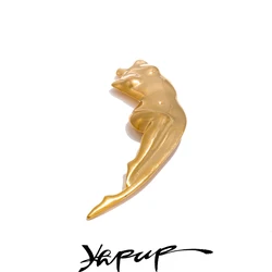 Yhpup Abstract Lady Body Fashion Personality Brooch Pin for Women Stainless Steel 18K PVD Plated Unique Jewelry Accessories