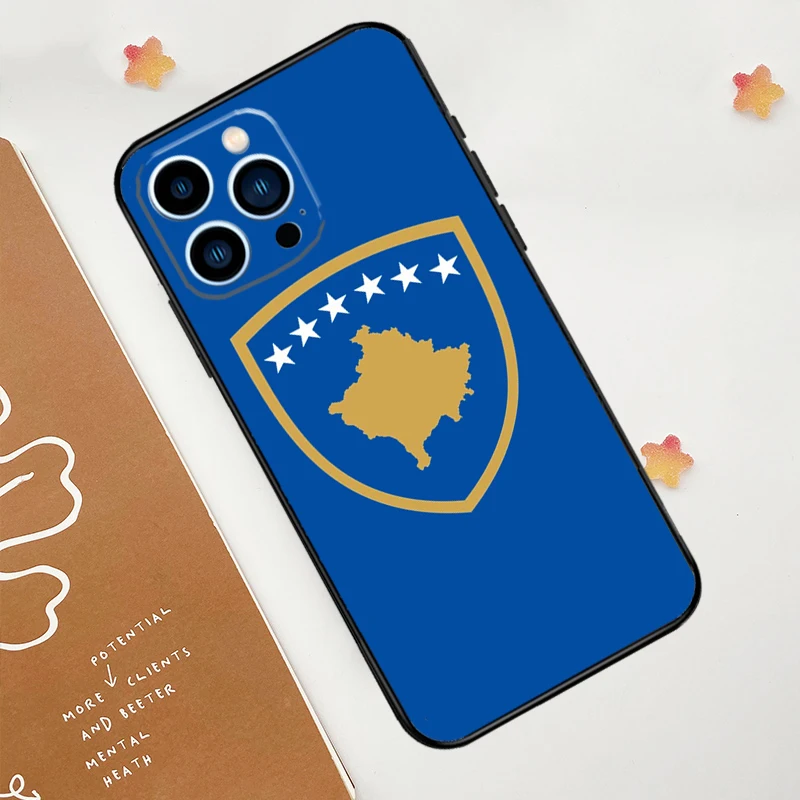 Kosovo Passport Flag Case For Apple iPhone 12 13 Mini 11 14 15 16 Pro Max Plus X XR XS Max Coque