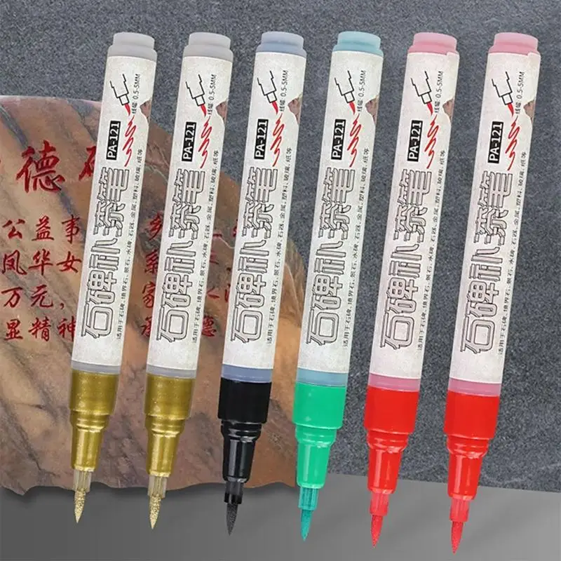 

Oil Based Paint Pens for Tombstone Repair Colorful Paint Marker Pen Waterproof Windproof Marker for Granite Headstones K1KF