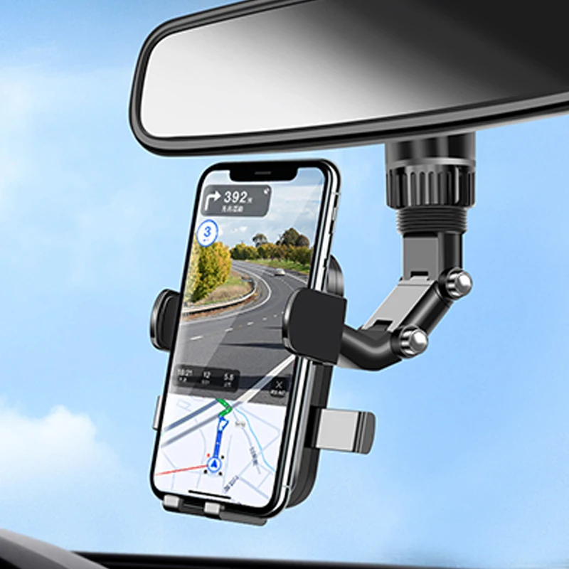 Rearview Mirror Phone Holder For Car 360° Rotating Phone Mount GPS Holder Universal Car Phone Holder For All Smartphones