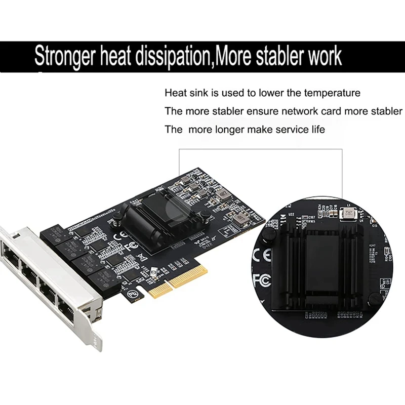 4 Ports Network Card Pcie 2.5 Gigabit RJ45 Lan 10/100/1000/2500Mbps Realtek 8125B Chip