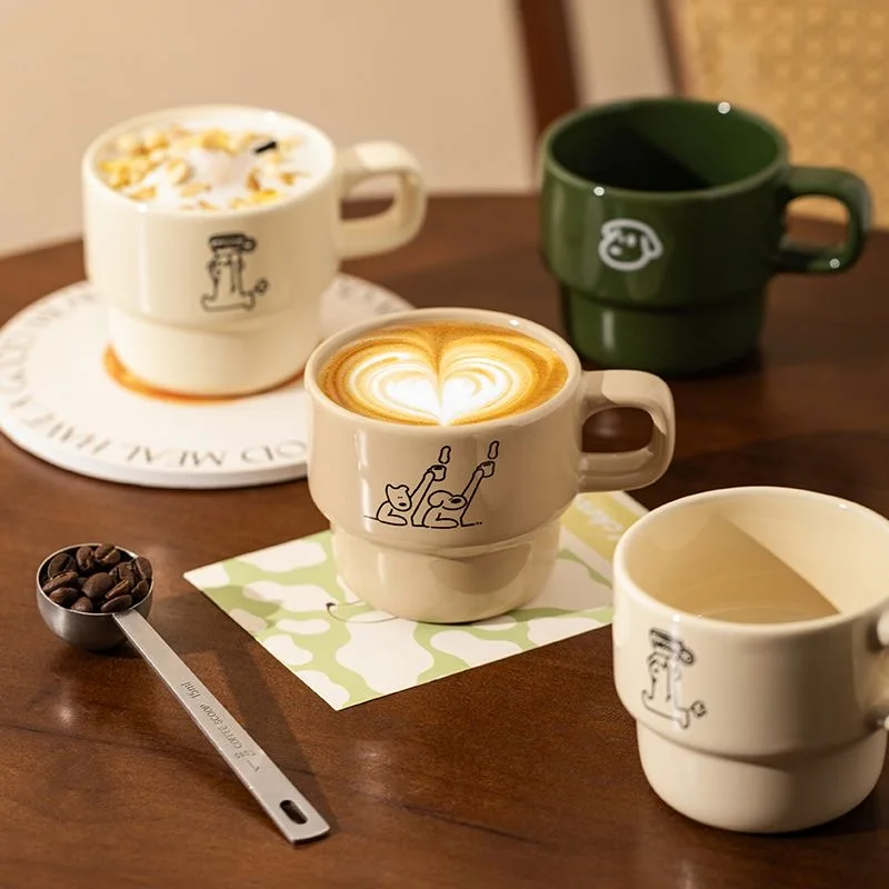 

Новая чашка Ins Sle Cerc Love Cup Маленькая собака Kozi Офисная кофейная чашка Чашка для завтрака Домашняя чашка для воды Мультяшный принт Высокая температура...