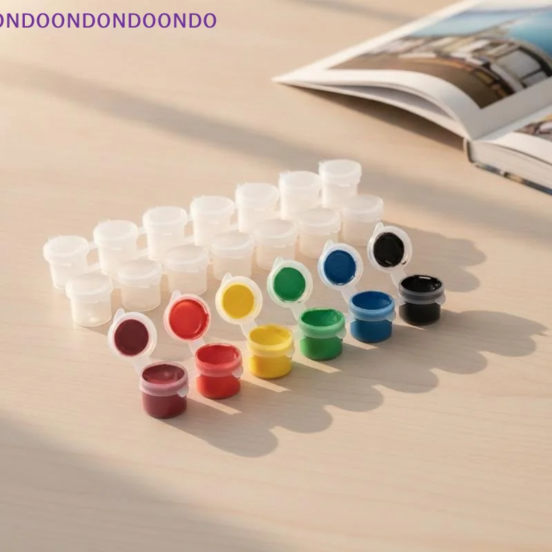 Mini Empty Paint Container Strip Set 10Pcs 2/3/5ml Leakproof Lids Stackable for Home Art Studio Painting Pigment Storage