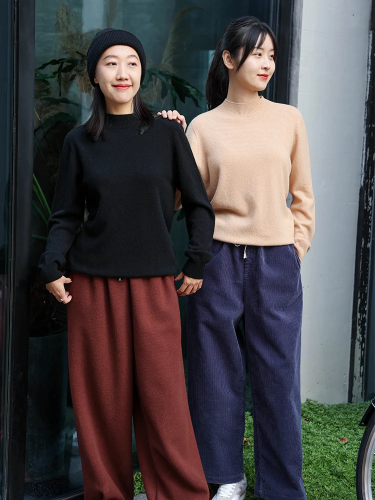 

Оригинальный зимний трикотажный свитер Zhi: свободный, комфортный, с высоким воротником, мягкий, универсальный базовый слой для повседневной носки, с длинными рукавами.