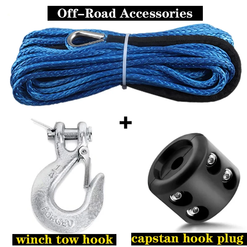 7700LBs Winch Line Cable Rope Winches Towing Hook Stopper Rubber for ATV SUV UTV Truck Offroad Accessories