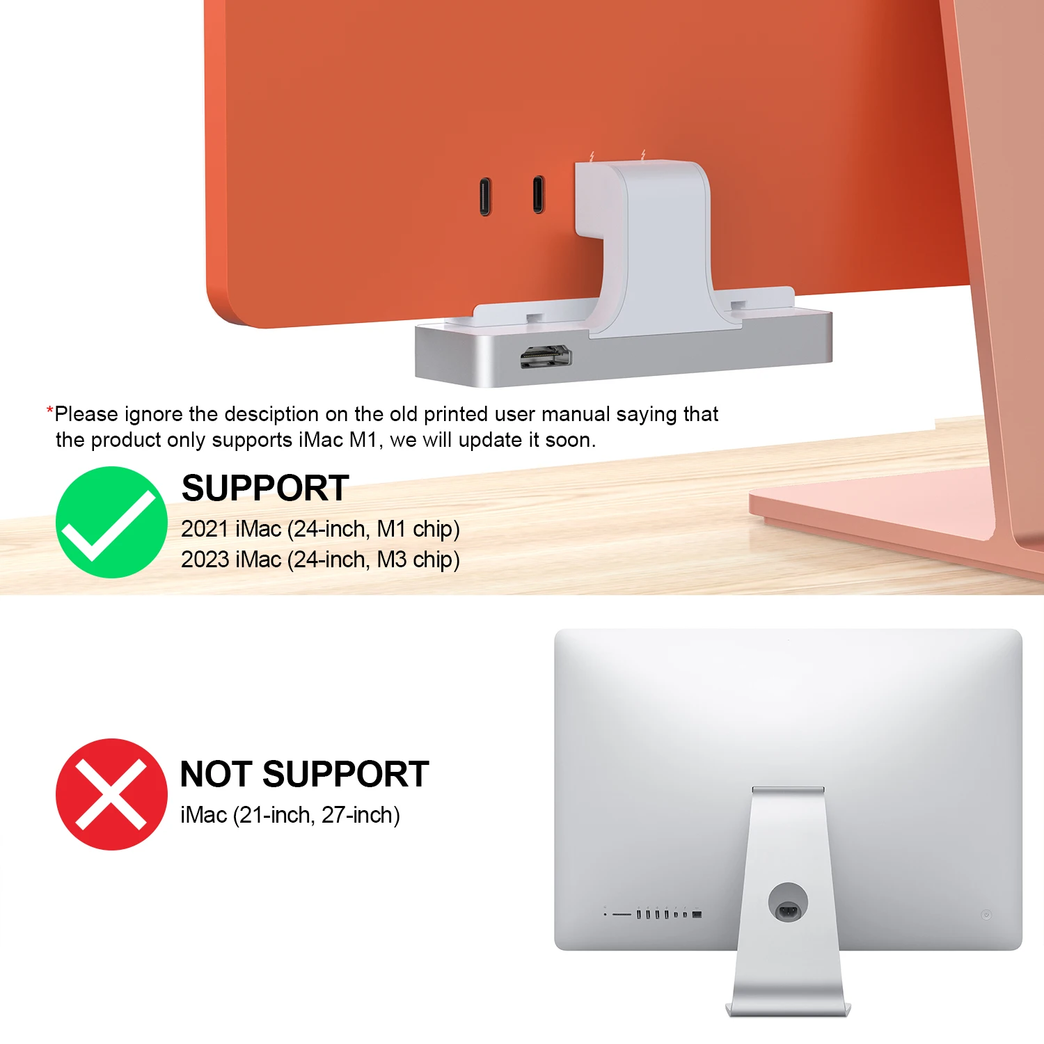 Imagem -02 - Qwiizlab Usb c Hub en Adaptador Usb-c 10gbps Usb-a 5gbps Lectores de Tarjetas 100mb s Hdmi 4k 60hz para Imac 24 Pulgadas m1 m3