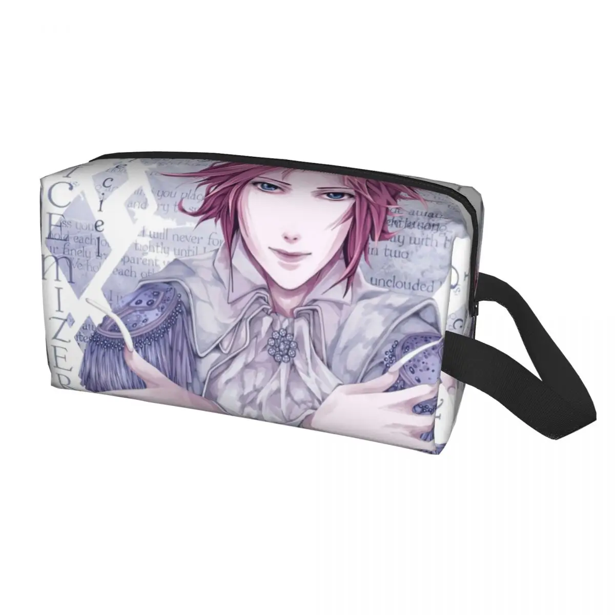 Cute Malice Mizer Visual Kei Japanese Rock Band Gothic Toiletry Bag for Women Cosmetic Makeup Organizer Beauty Storage Dopp Kit