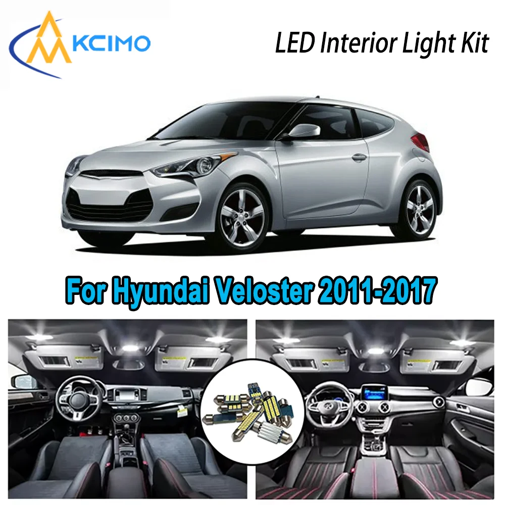 

Premium Bright LED Interior Light Kit for Hyundai Veloster 2011-2017 2013 2014 Dome Map Trunk Car Lamps with Canbus No Error