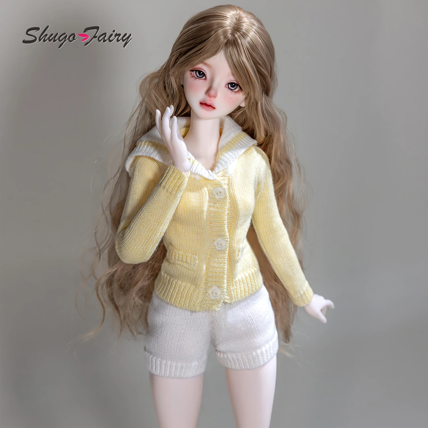 BJD Doll 1/4 Sadie E ShugaFairy Resin FullSet Summer Sailor Collar Knit Top Sweet School DailyWear Articulated Ball Jointed Doll view 3