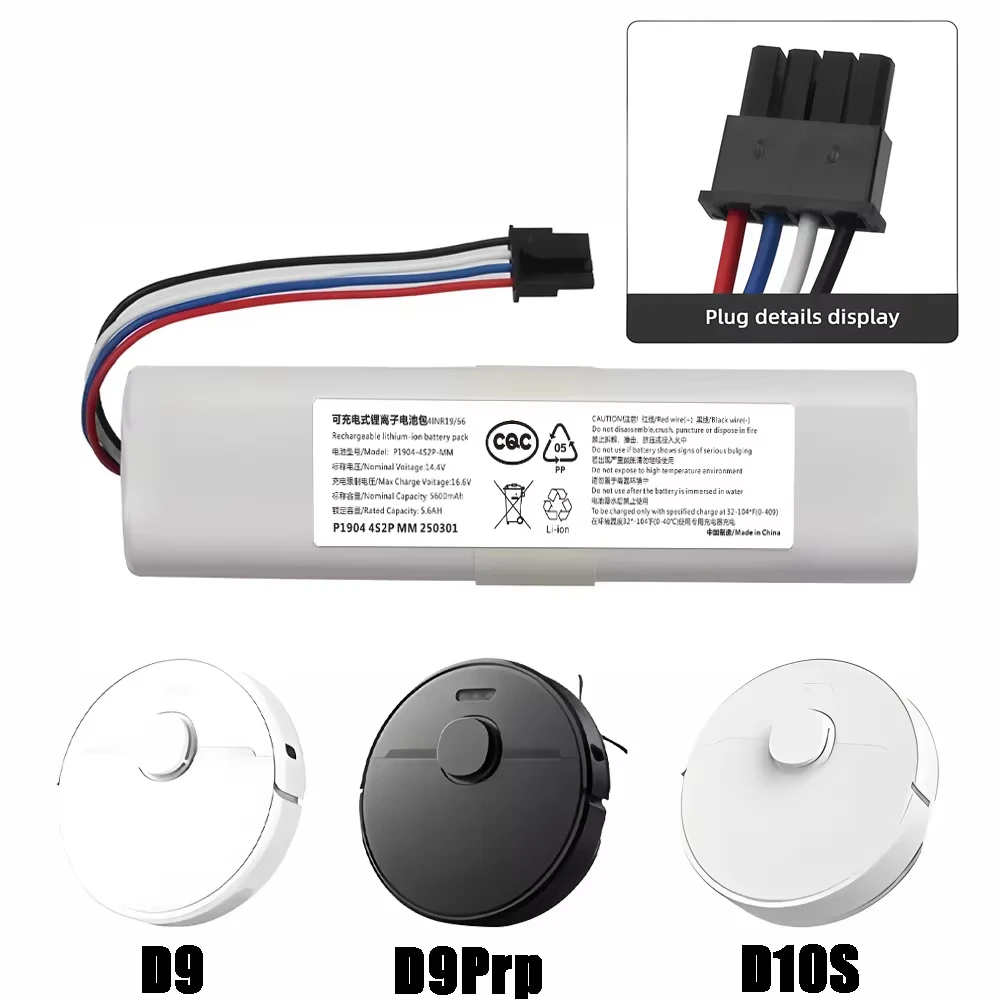 14.8V 6800mAh Battery for Xiaomi Mijia X10+PLUS B101CN OMNI 1S and Dreame F9 D9 L10 Pro Plus S10 S20 X10 Sweeping Mopping Robot