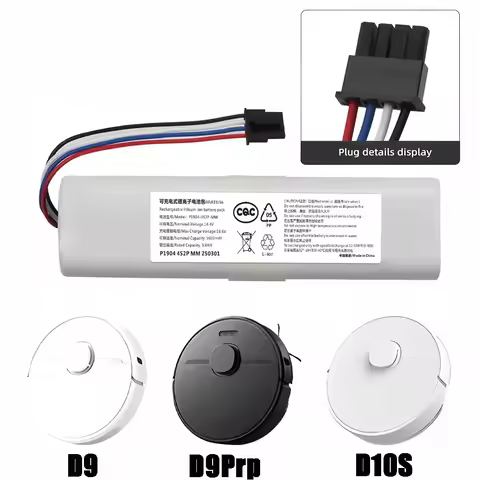 14.4V 12800mAh Replacement Battery for Dreame F9 D9 L10 Pro Plus RLS3 RLS5L Vacuum Cleaner, Long Lasting Li-ion Battery Pack