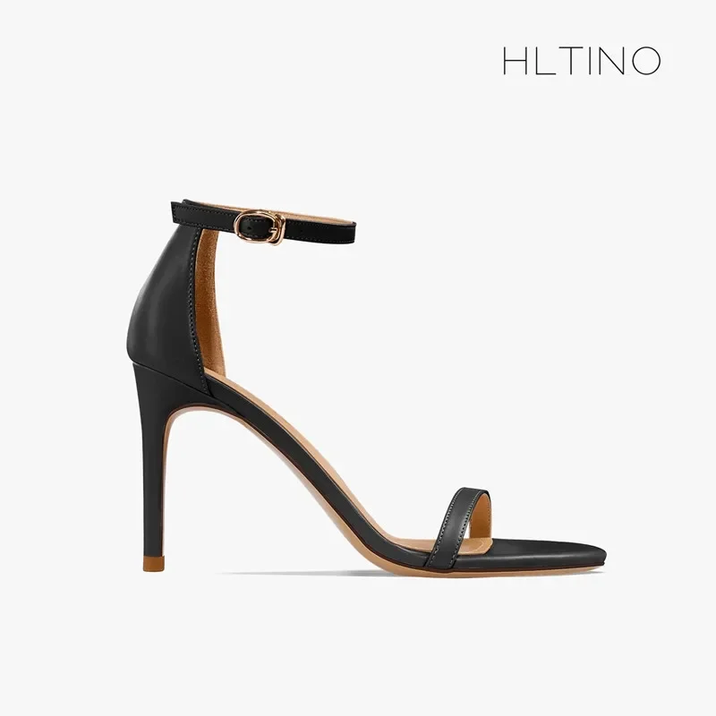 

HLTINO 2025 Open Toed Women Sandals High Heeled Summer Shoes with Matte Finish Nude Fashion Thin Heel Pumps with Ankle Strap