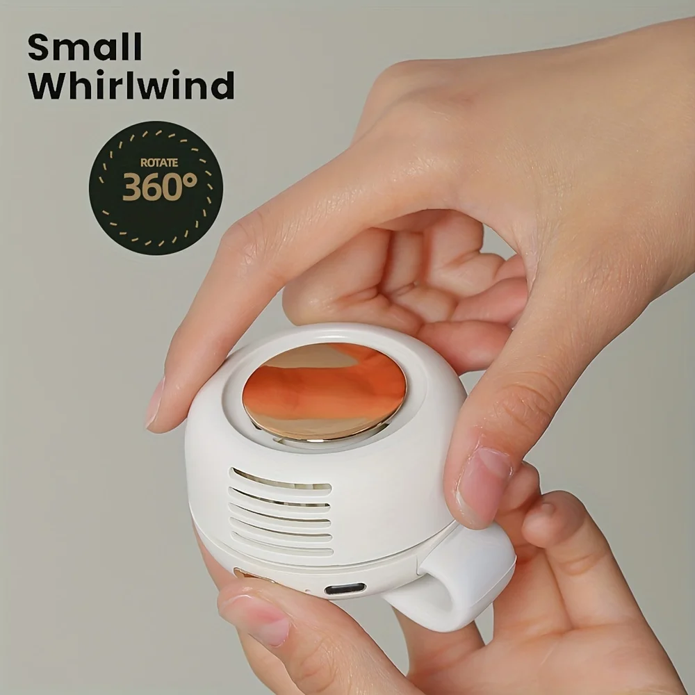 USBハンギングネックファン、ポータブルクリップオンハンドヘルドファン、サイレントミニブレードレスファン、3スピード調整可能な風速、ボタン子供用