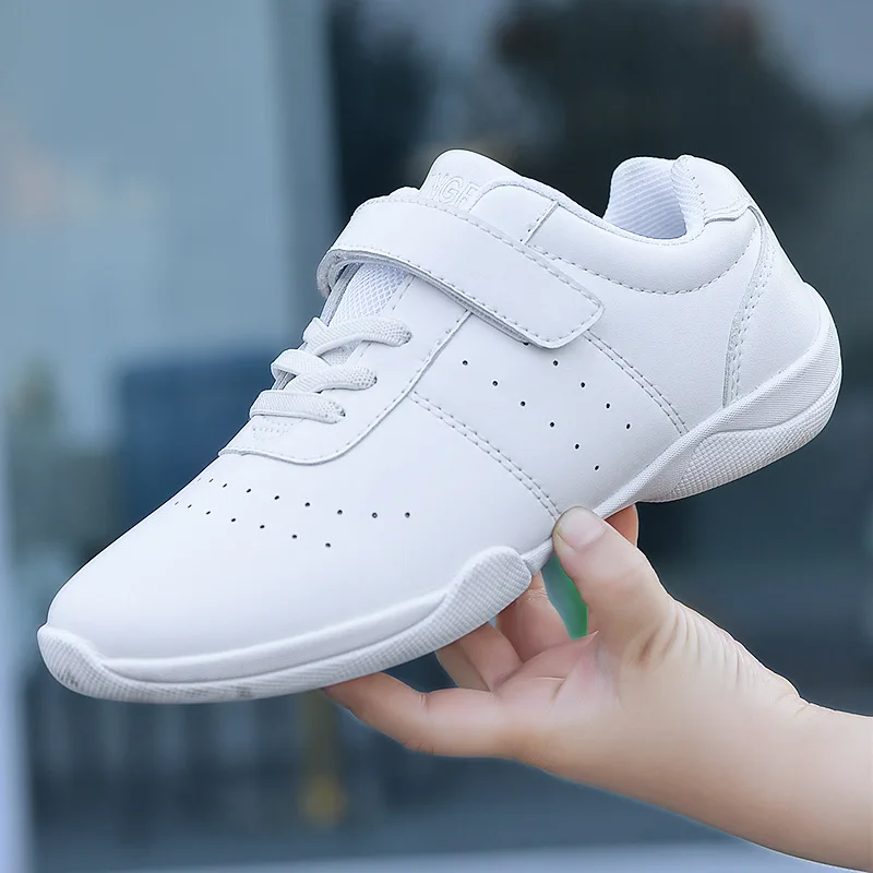 D05 Children\'s competitive aerobics shoes White cheerleading shoes Training and competition shoes Dance shoes