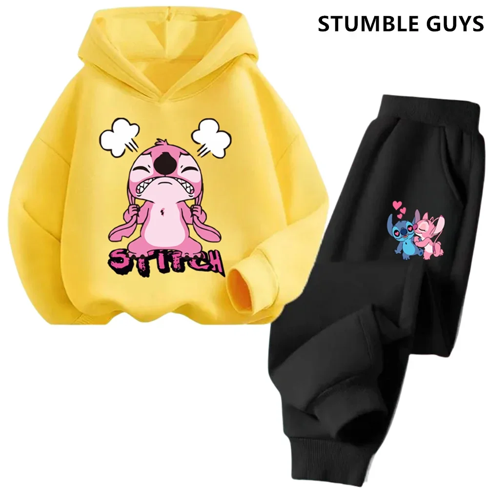 Anime Disney Stitch Hoodie Children Cartoon Clothes Kid Girl Boy Lilo and Stitch Sweatshirt Manga Hoody Baby Casual  Trucksuit