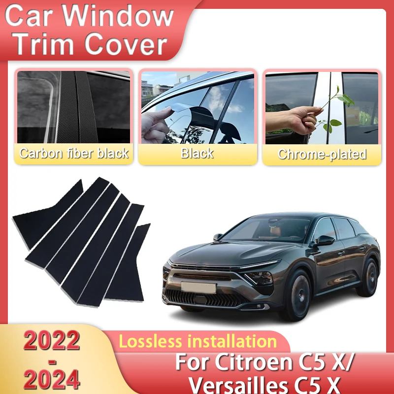 

Car Center Pillar Sticker For Citroen C5x C5 X 2022 2023 2024 Auto Window Trim Cover Stickers Waterproof Tools Cars Accessories