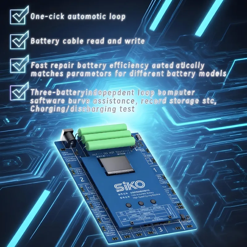 3-channel Independent Battery Cycle Tester 5A High Current Support IPhone 11-15 Pro Max Ultra-fast Charge And Discharge Analysis