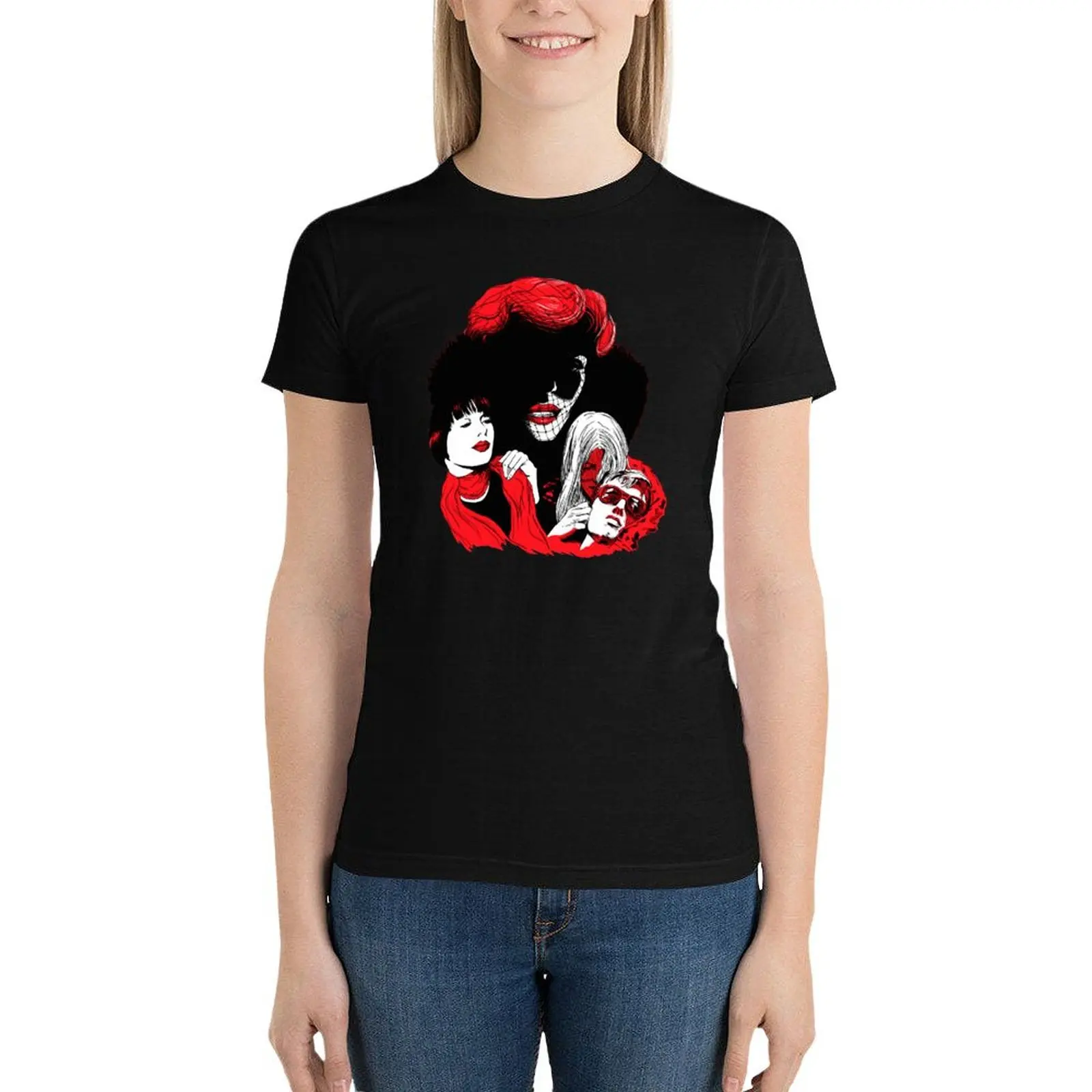 Daughters of Darkness AKA Les Lèvres rouges T-Shirt oversized Female clothing tops anime clothes T-shirt Women