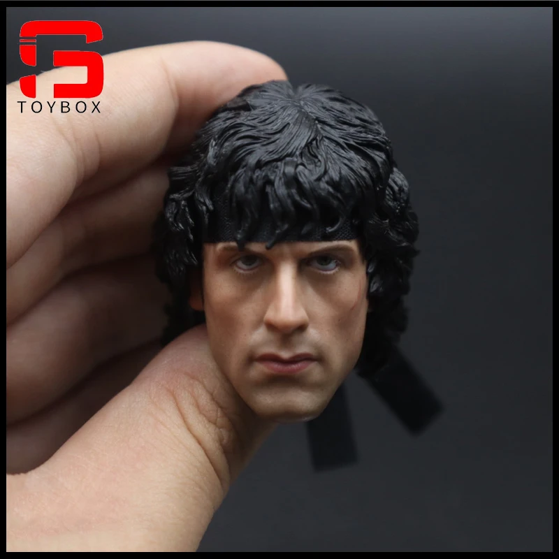 1/6 Scale First Drop of Blood Rambo God of the Jungle Male Head Sculpt Carved Accessory Model Fit 12'' Body Doll