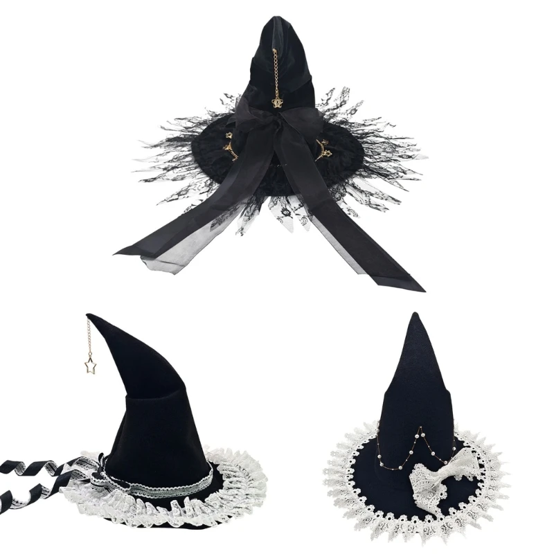 

Witch Hat for Halloween Cosplay Party Makeup Performances Use Teen Wizard Hat