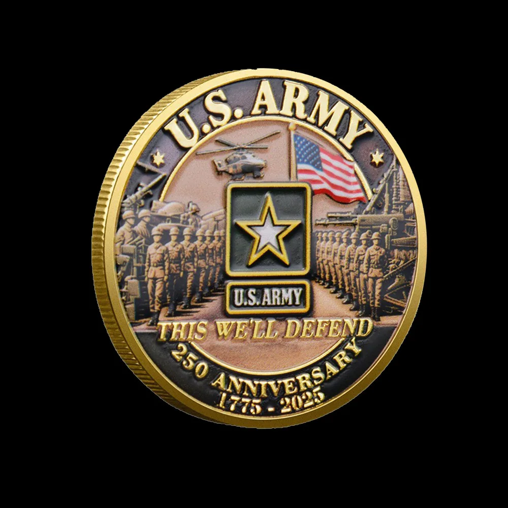 1pc U.S. Army 250th Anniversary Star Souvenir Coin 1775-2025 This Well Defend Marine Corps  Coin Gift For Military Enthusiasts - Image 5