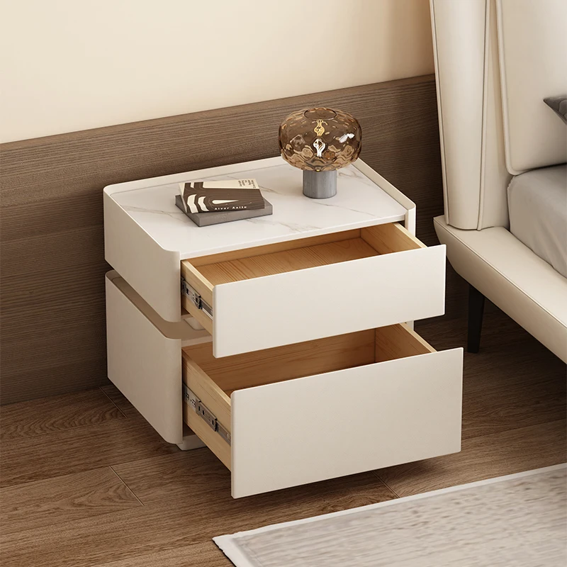 Customized installation-free solid wood bedside table,  light luxury, simple modern large size designer bedroom bedside table