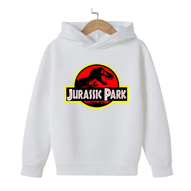 Jurassic Park Autumn Hoodie Kids Clothes Boys Dinosaur Printing Sweatshirt Girls Long Sleeve Clothing Top