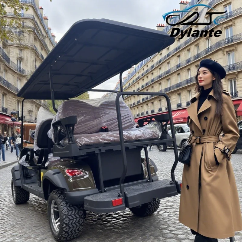 

Электрическая тележка для гольфа с питанием от свинцово-кислотной батареи 72 В, двойная рычаг, независимая подвеска, внедорожная садовая вилла, охотничья тележка для гольфа