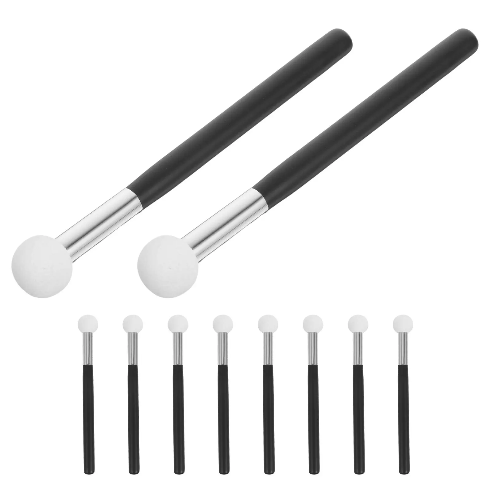 Aplicador de maquillaje de esponja, licuadora en forma de seta para base, corrector, mango de madera, cobertura de precisión, sin residuos, 10 Uds.