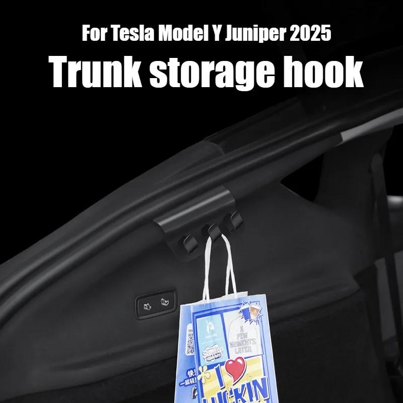

Задний боковой крючок багажника для Tesla Model Y Juniper 2025, багажник, продуктовая сумка, крючок, зонтик, вешалка для багажа, аксессуары для салона автомобиля, ABS