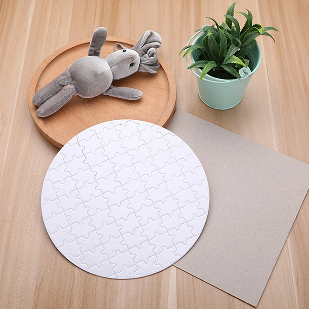 

4pcs Heat Transfer Puzzle Blanks Sublimation White Craft Customizable Photo Shimmer Puzzles Game Kids Toy