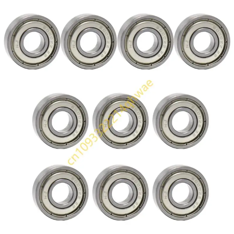 

Bearing 10 Pieces 6000ZZ 10x26x8mm Chrome Steel Bearings Steel Sealed High Speed