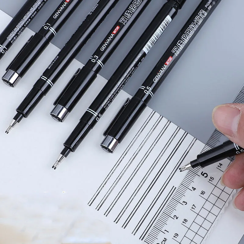 1pc Double-lined Needle Pen Waterproof Certified Architect exam Stationery Office School Supplies Drawing pen Wall line pen