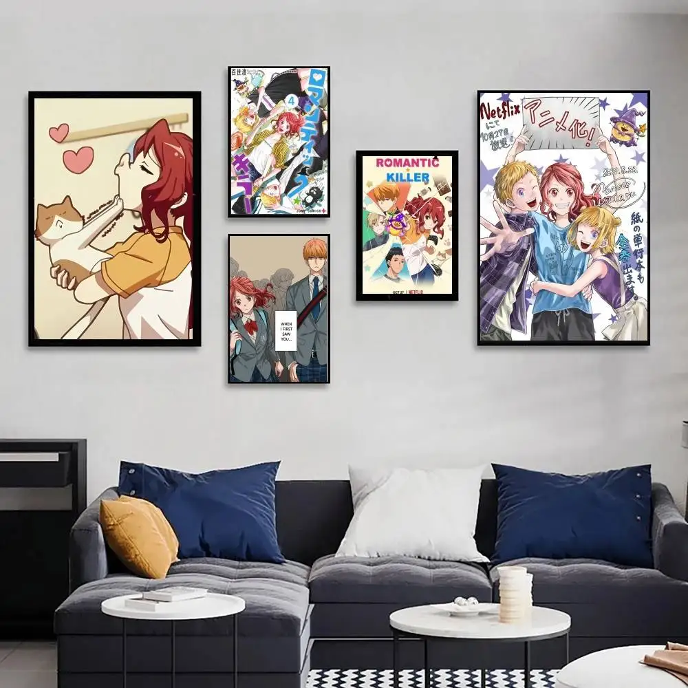 Pegatina Decorativa de Anime Romántico para Pared, Impermeable, para Sala de Estar, Dormitorio, Bar, Decoración Estética para el Hogar