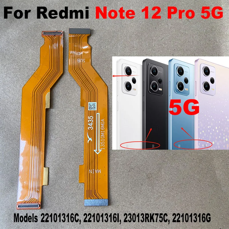 For Xiaomi Redmi Note 12 Pro + Plus 4G 5G FPC Main Board Motherboard LCD Connector Flex Cable Mother Board Replacement