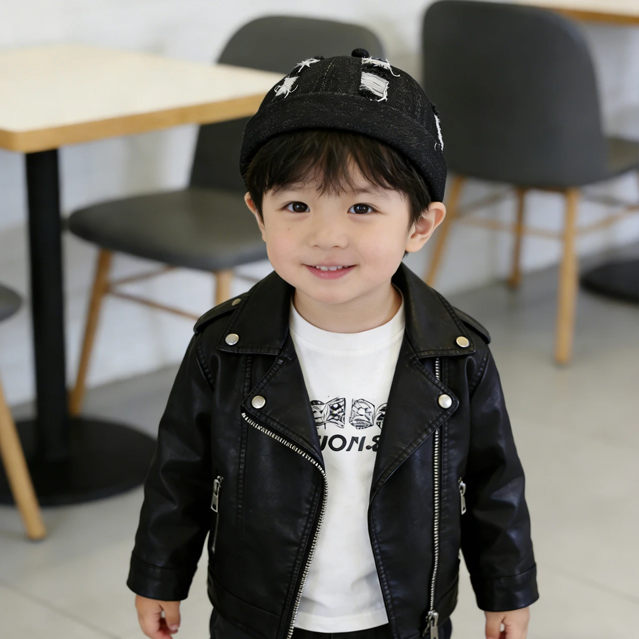 Kids Blue Denim Melon Cap Fashion Baby Dome Brimless Baseball Hat 1-3Year Children Landlord Hats Hip Hop Holes Bonnet Beanies