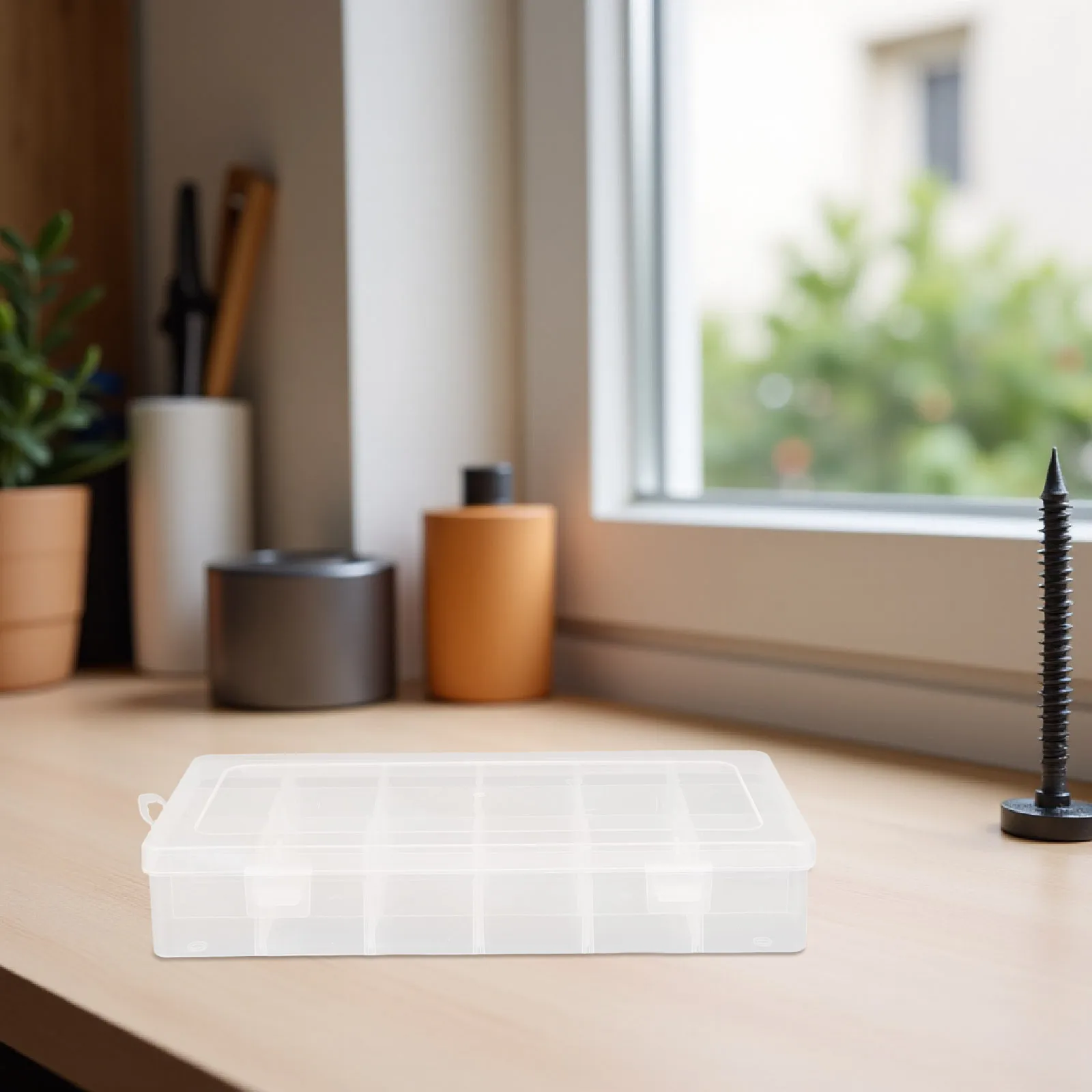 

6pcs 18 Grid Plastic Storage Boxes Transparent Compartment Organizers For Craft Beads Sewing Supplies Washi Tape Fishing Tackle