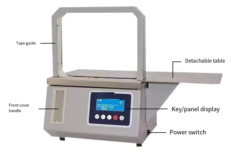 Belt Strapping Machine Cost-Effective Automatic And Foot Pedal Control Desktop Banding Machine For 12mm Paper Tape Or Opp Tape