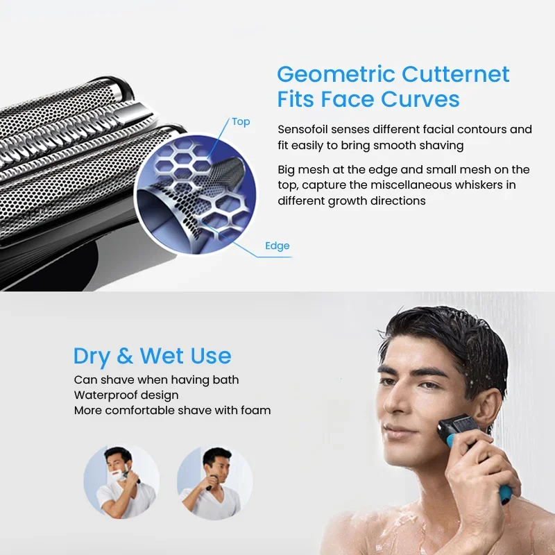 ماكينة حلاقة كهربائية من براون 3040s S3 سلسلة ماكينة حلاقة ترددية مع ماكينة تشذيب سوالف قابلة لإعادة الشحن للاستخدام الجاف والرطب ماكينة حلاقة رجالية