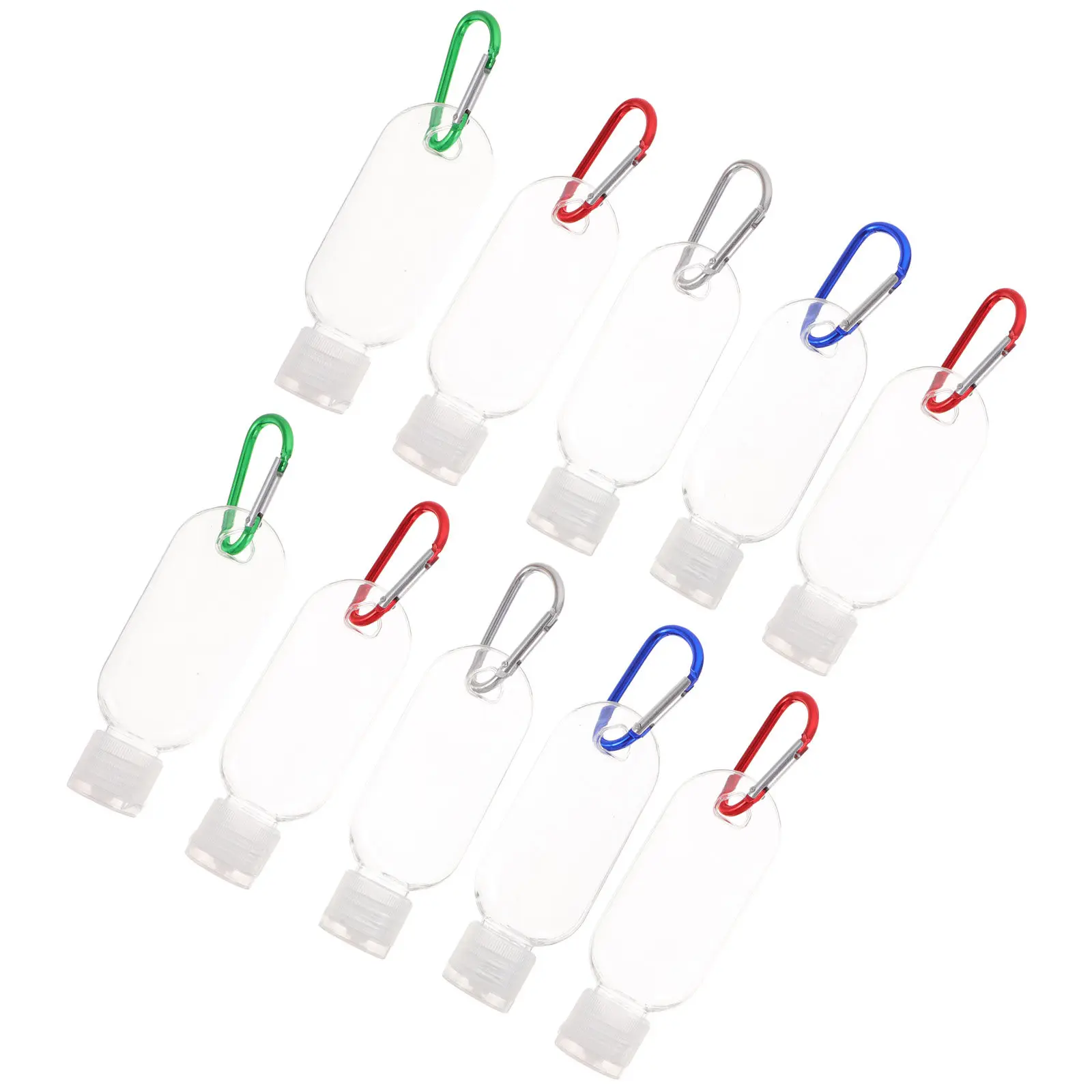 

10Sets Travel Empty Bottles Hand Refillable Spray Container with Hanging Hook for Perfume Lotion Essential Oil