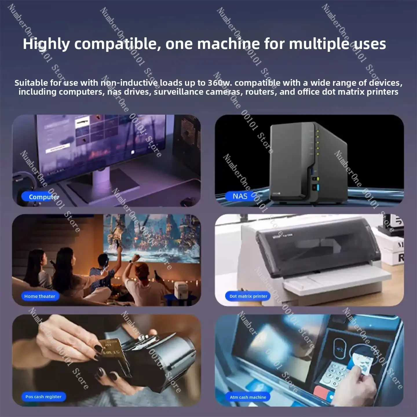 2Kva Lcd Display Backup Ups 2000Va 1200W Offline Ups Uninterruptible Power Bank Supplies for Desktop Laptop Computer
