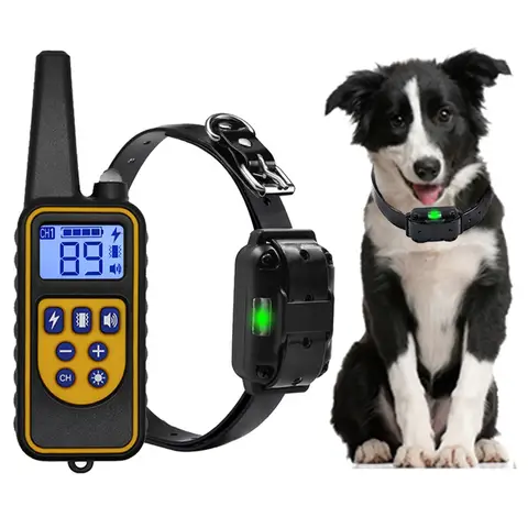 Collar de entrenamiento eléctrico para perros, 800m, corteza desmontable, recargable, antiladridos, vibración, reflectante, para todos los perros y mascotas