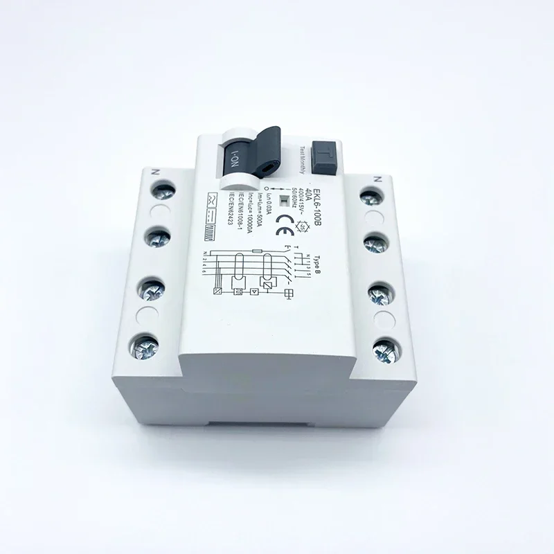 ETEK Type B Earth Leakage Circuit Breakers RCCB RCD Din Rail EKL6-100B 4P 40A 16A 25A 32A 40A 63A 30mA 10KA
