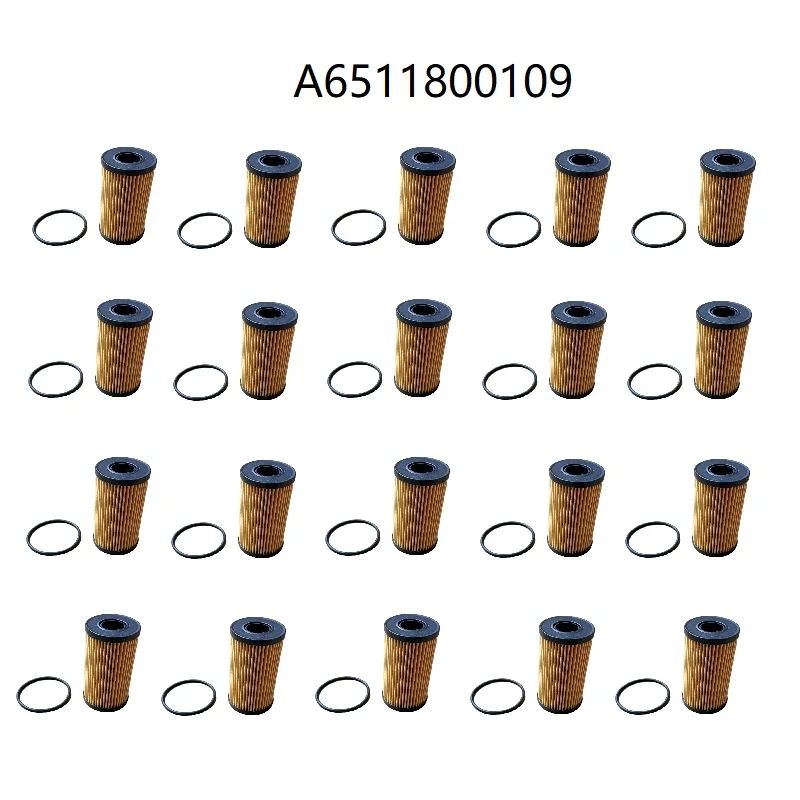 20pcs Oil Filter A6511800009  For Mercedes Benz W204 W205 W212 A180 B200 C200 E250 CDI CLA CLS GLA GLC GLK A6511800009